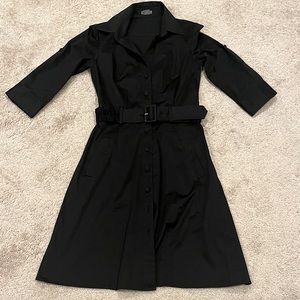 Ann Taylor Button Down Shirt Dress In black